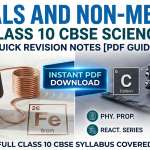 Class 10 CBSE Science Revision Notes: Metals and Non-Metals [PDF Guide]